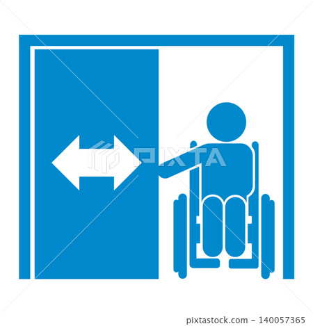 Sliding door / Pictogram for care, welfare, and barrier-free design Sliding door / Pictogram for care, welfare, and barrier-free design 140057365