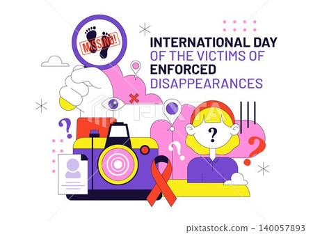 International Day of the Victims of Enforced Disappearances Vector Illustration Featuring Missing Persons Awareness, Human Rights and Remembrance 140057893