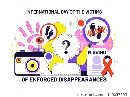 International Day of the Victims of Enforced Disappearances Vector Illustration Featuring Missing Persons Awareness, Human Rights and Remembrance 140057895