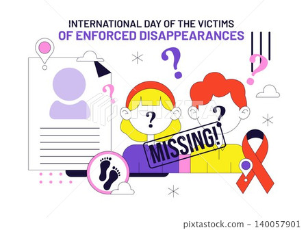 International Day of the Victims of Enforced Disappearances Vector Illustration Featuring Missing Persons Awareness, Human Rights and Remembrance 140057901