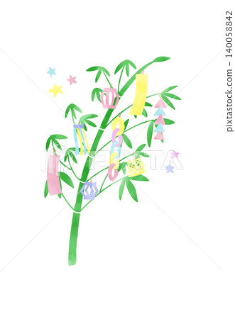 Cute Tanabata decoration illustrations Cute Tanabata decoration illustrations 140058842