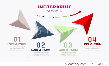 4-Step Origami Arrow Infographic Flowchart 4-Step Origami Arrow Infographic Flowchart 140058902