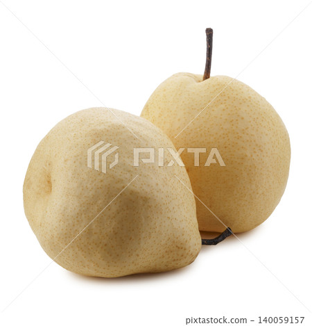 Crisp and Juicy Chinese Pear with Pale Yellow Skin isolated on a white background Crisp and Juicy Chinese Pear with Pale Yellow Skin isolated on a white background 140059157