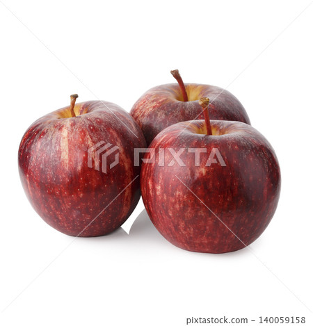 Fresh and Juicy Red Apple with Vibrant Skin isolated on a white background 140059158