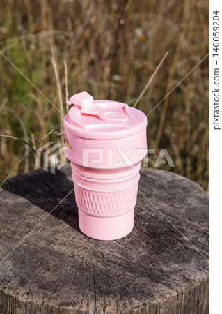 Modern pink foldable silicone cup Modern pink foldable silicone cup 140059204