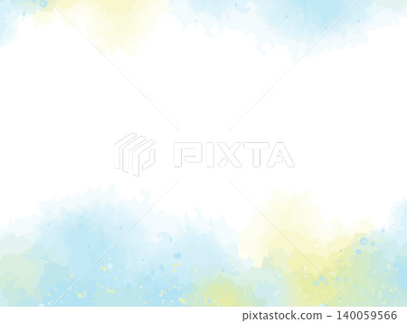 清新的藍色水彩邊框背景插圖。 清新的藍色水彩邊框背景插圖。 140059566