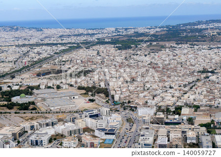 View of Tunis from an airplane in Tunisia View of Tunis from an airplane in Tunisia 140059727