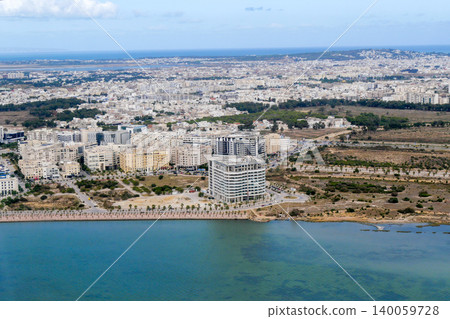 View of Tunis from an airplane in Tunisia 140059728