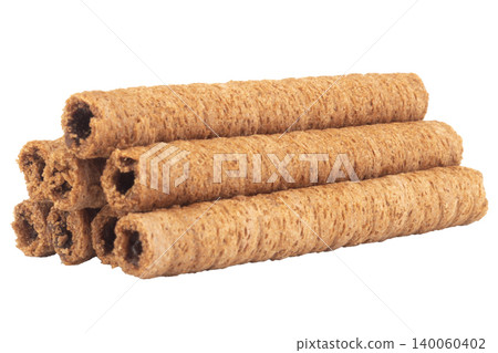 Chocolate roll bar isolated on white background Chocolate roll bar isolated on white background 140060402