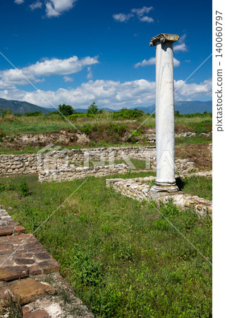 Ancient ruins in Dion, Greece. 140060797