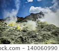 Dynamically erupting white smoke: Hokkaido's active volcano, Mount Iwozan Atosanupuri (distant view). 140060990