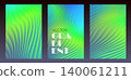Abstract Vibrant Colorful Soft Stripped Pastel Gradient Background. Fractal Glass Texture. Futuristic Ribbed Visual Pattern. Blue Green Color. Rippled Glass Effect. Colorful BG. Vector illustration 140061211