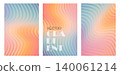 Abstract Vibrant Colorful Soft Stripped Pastel Gradient Background. Fractal Glass Texture. Holographic Futuristic Ribbed Visual Pattern. Blue Pink Orange Yellow Color. Rippled Glass Effect. Colorful 140061214
