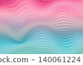 Abstract Vibrant Colorful Soft Stripped Pastel Gradient Background. Fractal Glass Texture. Holographic Futuristic Ribbed Visual Pattern. Blue Pink Color. Rippled Glass Effect. Colorful BG. Vector 140061224