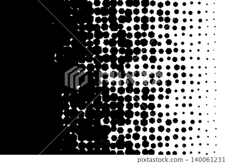 Black hexagon halftone geometric gradient background Black hexagon halftone geometric gradient background 140061231