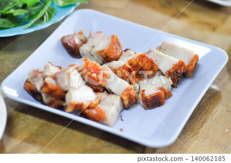 grilled pork , pork steak or sliced pork or belly of pork grilled pork , pork steak or sliced pork or belly of pork 140062185