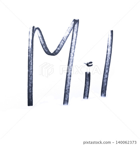 The image displays the word "Mil" written in dark blue marker The image displays the word "Mil" written in dark blue marker 140062373