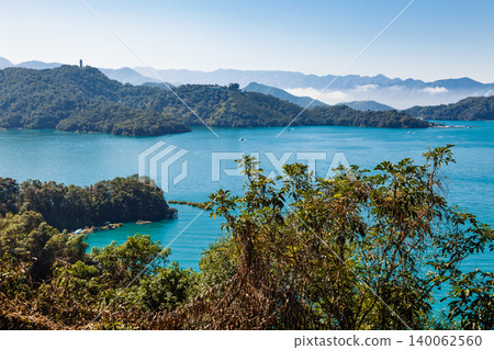 Sun Moon Lake bright island bay in Taiwan Sun Moon Lake bright island bay in Taiwan 140062560