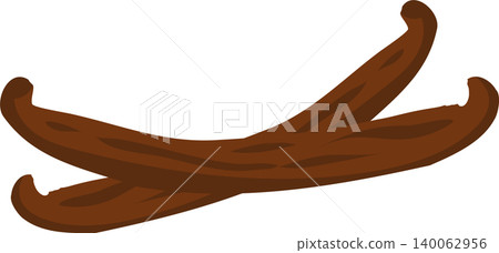 Vanilla Pods Aromatic Spice and Baking Ingredient Flat Illustration. Vanilla Bean Natural Flavor Food Ingredient Vanilla Pods Aromatic Spice and Baking Ingredient Flat Illustration. Vanilla Bean Natural Flavor Food Ingredient 140062956