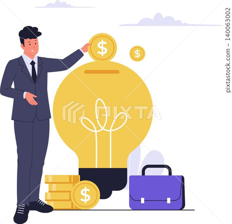 Illustration of Investor Funding Idea on Business Sponsoring Illustration of Investor Funding Idea on Business Sponsoring 140063002
