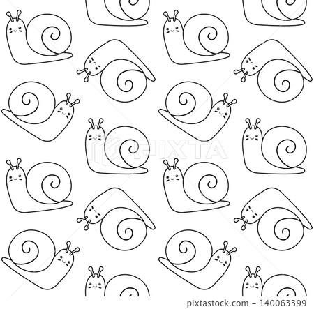 Vector seamless pattern of hand drawn snail Vector seamless pattern of hand drawn snail 140063399