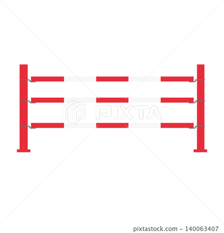 Vector flat horse show jumping obstacle Vector flat horse show jumping obstacle 140063407