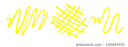 Set of Hand Drawn Yellow Highlighter Marker Scribble Strokes with Wavy Lines and Crosshatch Grid Pattern on White Background for Education Emphasis Annotation Set of Hand Drawn Yellow Highlighter Marker Scribble Strokes with Wavy Lines and Crosshatch Grid Pattern on White Background for Education Emphasis Annotation 140064591