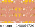 Beige Cats Seamless Vector Pattern. Beige Cats Seamless Vector Pattern. 140064720