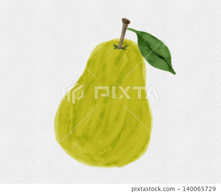 Fresh, hand-drawn watercolor-style pear illustration on a white background. Fresh, hand-drawn watercolor-style pear illustration on a white background. 140065729