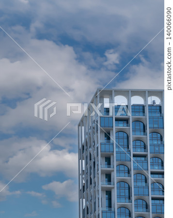 Modern Residential Building with Arched Windows Modern Residential Building with Arched Windows 140066090