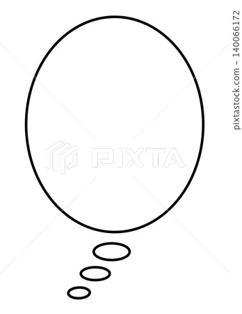 A simple, vertically elongated oval speech bubble when you think of something. A simple, vertically elongated oval speech bubble when you think of something. 140066172
