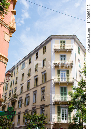Pastel-colored buildings line the coastal town of Bastia on the French island of Corsica in the Mediterranean Sea. Pastel-colored buildings line the coastal town of Bastia on the French island of Corsica in the Mediterranean Sea. 140066241