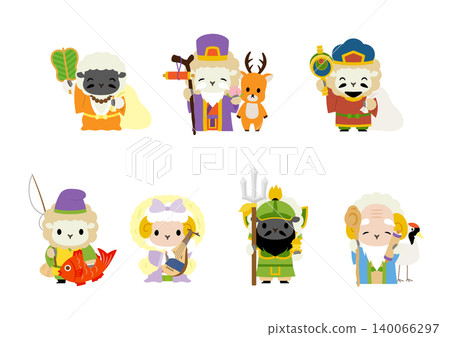 羊年七福神(中國十二生肖) 羊年七福神(中國十二生肖) 140066297
