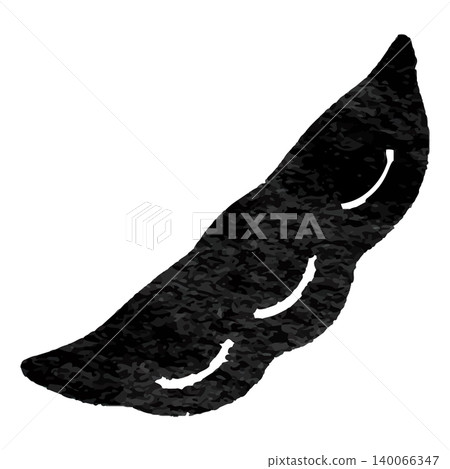 Hand-drawn monochrome illustration of edamame beans (ink painting) 140066347