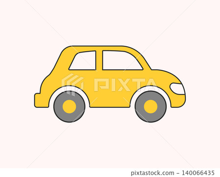 Minimalist vector illustration of a yellow passenger car with automobile Minimalist vector illustration of a yellow passenger car with automobile 140066435
