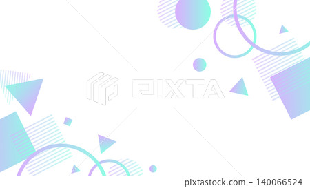 Blue gradient geometric Memphis frame background, landscape orientation 16:9 Blue gradient geometric Memphis frame background, landscape orientation 16:9 140066524