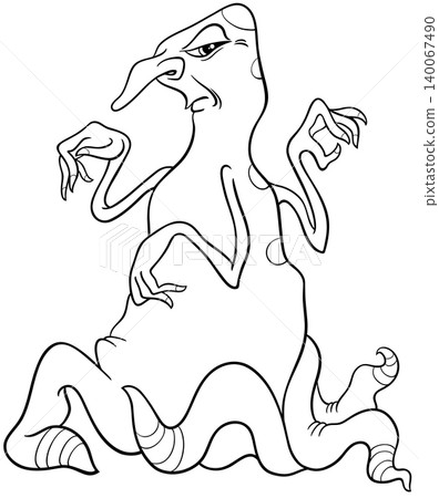 monster or fright fantasy character cartoon illustration coloring page monster or fright fantasy character cartoon illustration coloring page 140067490