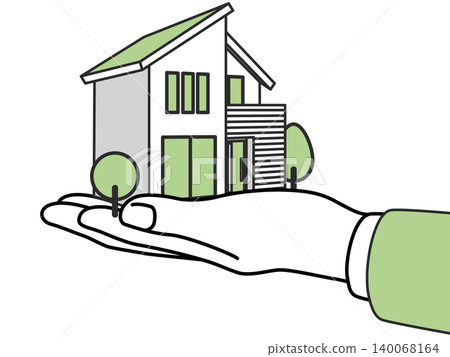 Illustration of buying a house Illustration of buying a house 140068164