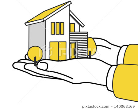 Illustration of buying a house Illustration of buying a house 140068169