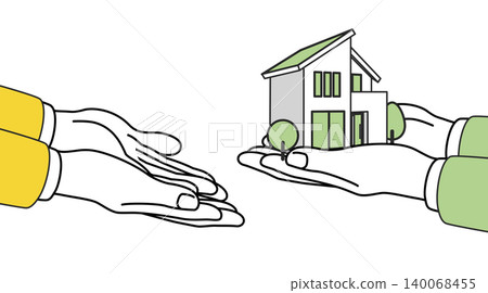 Illustration of buying a house Illustration of buying a house 140068455