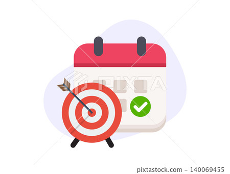 Target Success and Calendar Deadline Stock Illustration 140069455