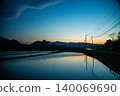 Sunset sky in the paddy fields 140069690