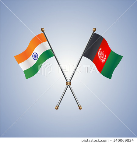 India and Afghanistan flag relations. Vector Illustration 140069824