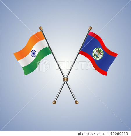 India and Belize flag relations. Vector Illustration India and Belize flag relations. Vector Illustration 140069913