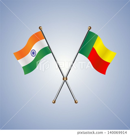India and Benin flag relations. Vector Illustration India and Benin flag relations. Vector Illustration 140069914