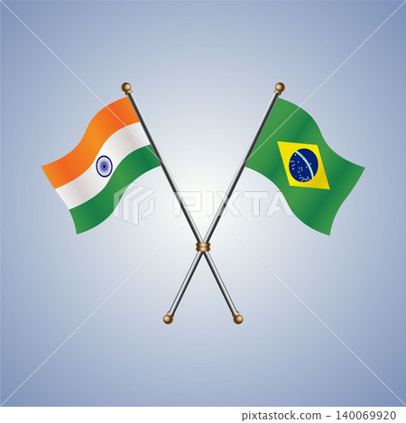 India and Brazil flag relations. Vector Illustration India and Brazil flag relations. Vector Illustration 140069920