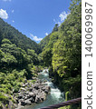 Summer in Hatonosu Gorge: A spectacular view of blue skies and rapids 140069987