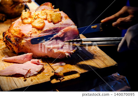 roasted chicken in party dinner roasted chicken in party dinner 140070095