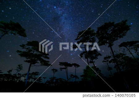 beautiful milky way across the sky in a tropical forest on top of a mountain in northern Thailand.the photo has gain & noise beautiful milky way across the sky in a tropical forest on top of a mountain in northern Thailand.the photo has gain & noise 140070105