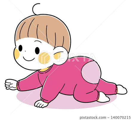 Illustration of a babbling baby Illustration of a babbling baby 140070215